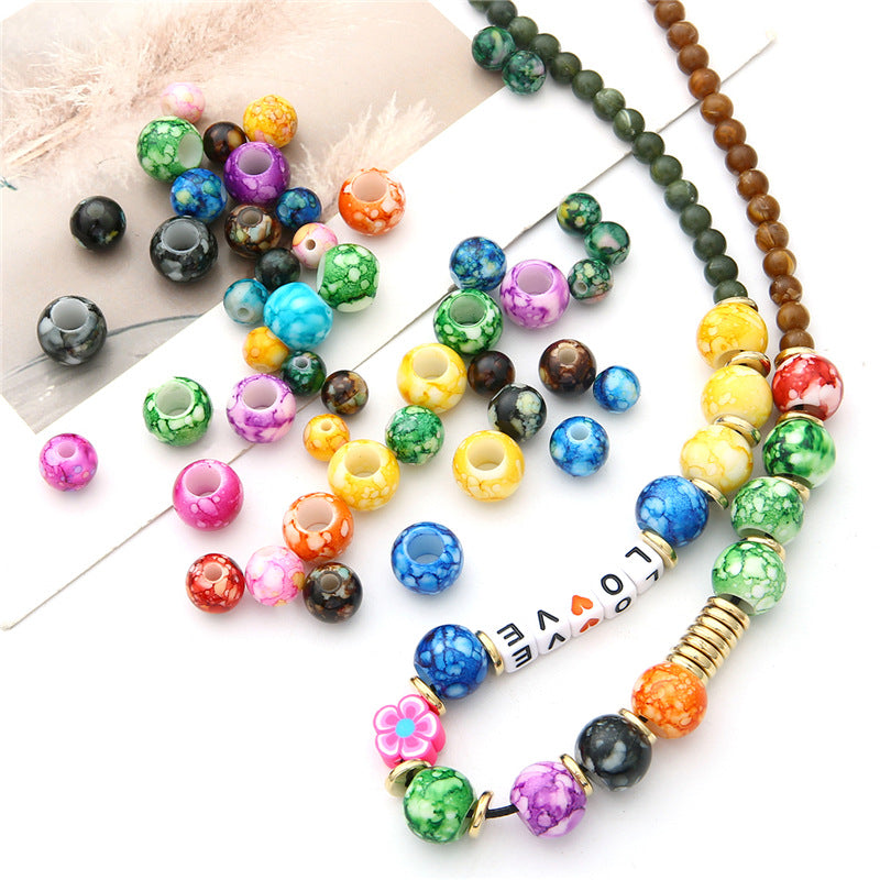 Wholesale 20PCS Flower Circle Imitation Pearl Acrylic Beads